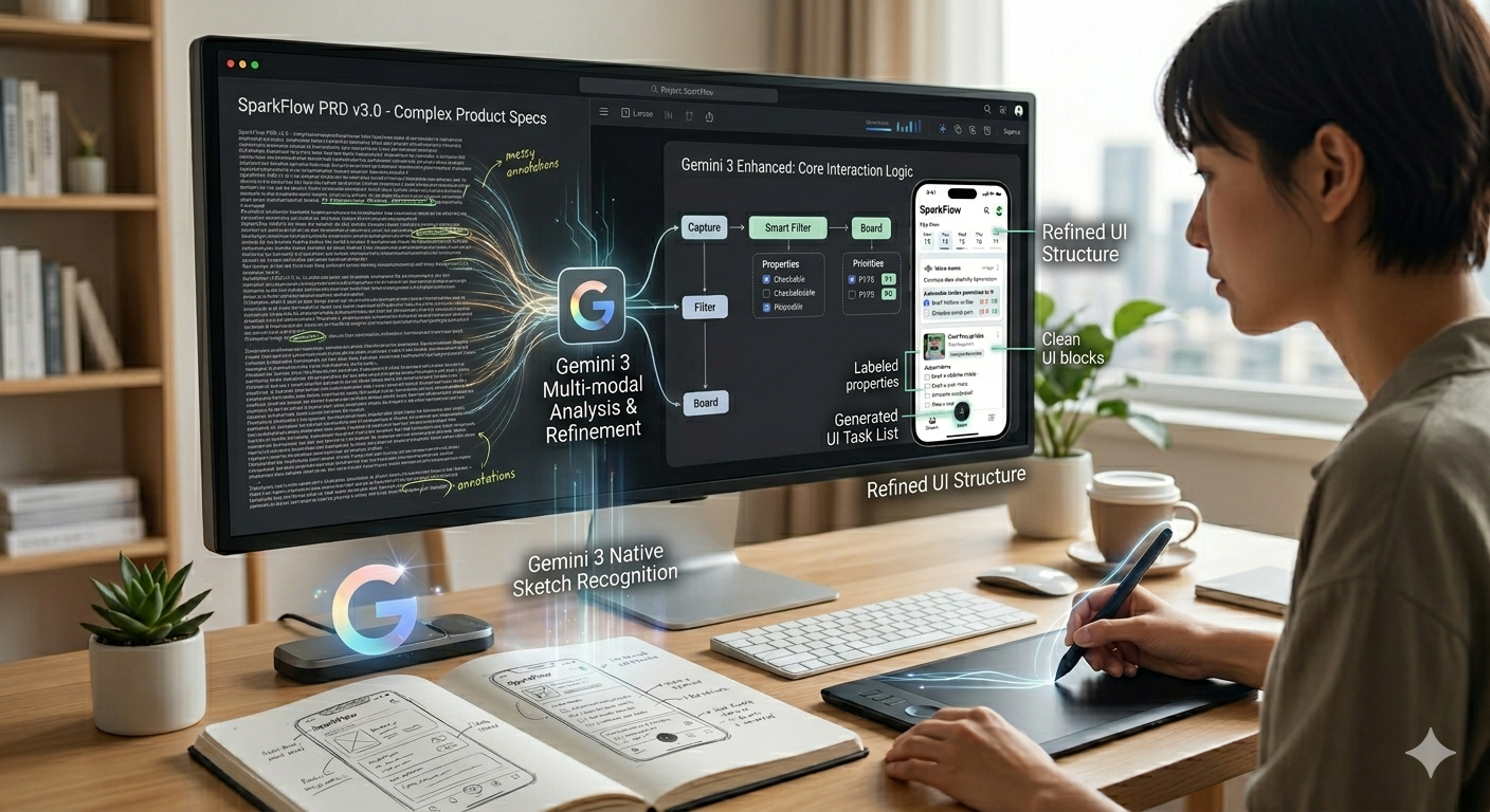Gemini 3的长文本理解能力辅助设计师快速进行需求拆解
