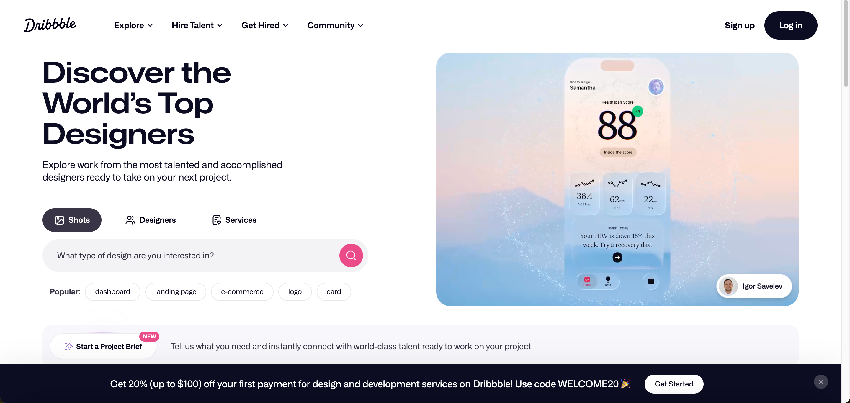 Dribbble:寻找思路,更加规范的作品设计