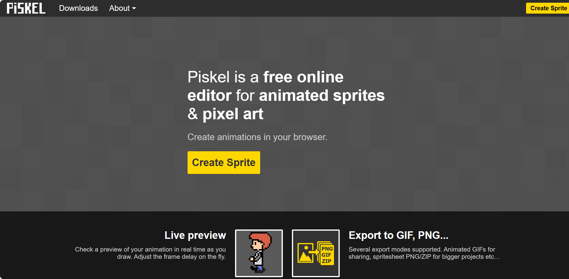 Piskel像素画在线制作，复古像素画风手到擒来！