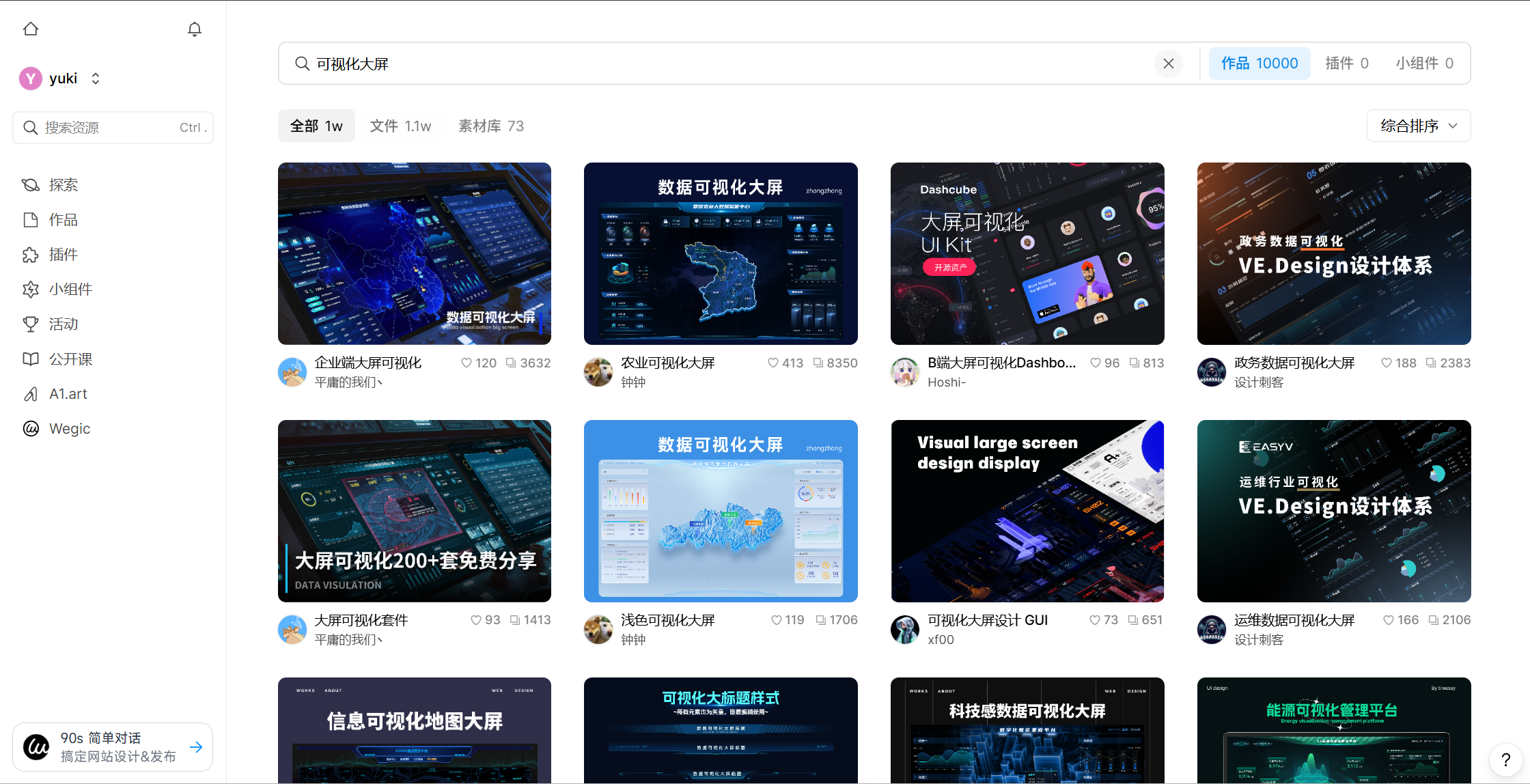 近300个可视化大屏模板，直接套用二次修改！